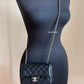CHANEL 24K Black Lambskin Classic Rectangular Extra Mini 18cm Flap Light Gold Hardware