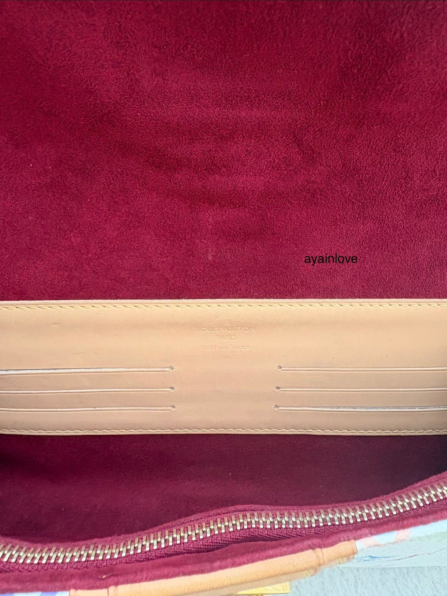LOUIS VUITTON Courtney White Multicolour Murakami Clutch Bag Gold Hardware