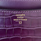 HERMES Constance Mini 18 Amethyst Purple Matte Alligator Leather Gold Hardware Y Stamp