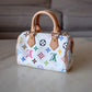 LOUIS VUITTON LV x TM White Multicolour Murakami Nano Speedy Gold Hardware