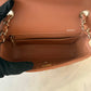 CHANEL 22S Caramel Brown Lamb Skin Rectangular Mini Light Gold Hardware