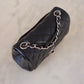 CHANEL 17B Black Caviar (Burgundy Interior) Quilted Square Mini Flap Bag Silver Hardware