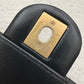 CHANEL 19S Chic Pearl Black Goatskin Flap Bag Gold Hardware