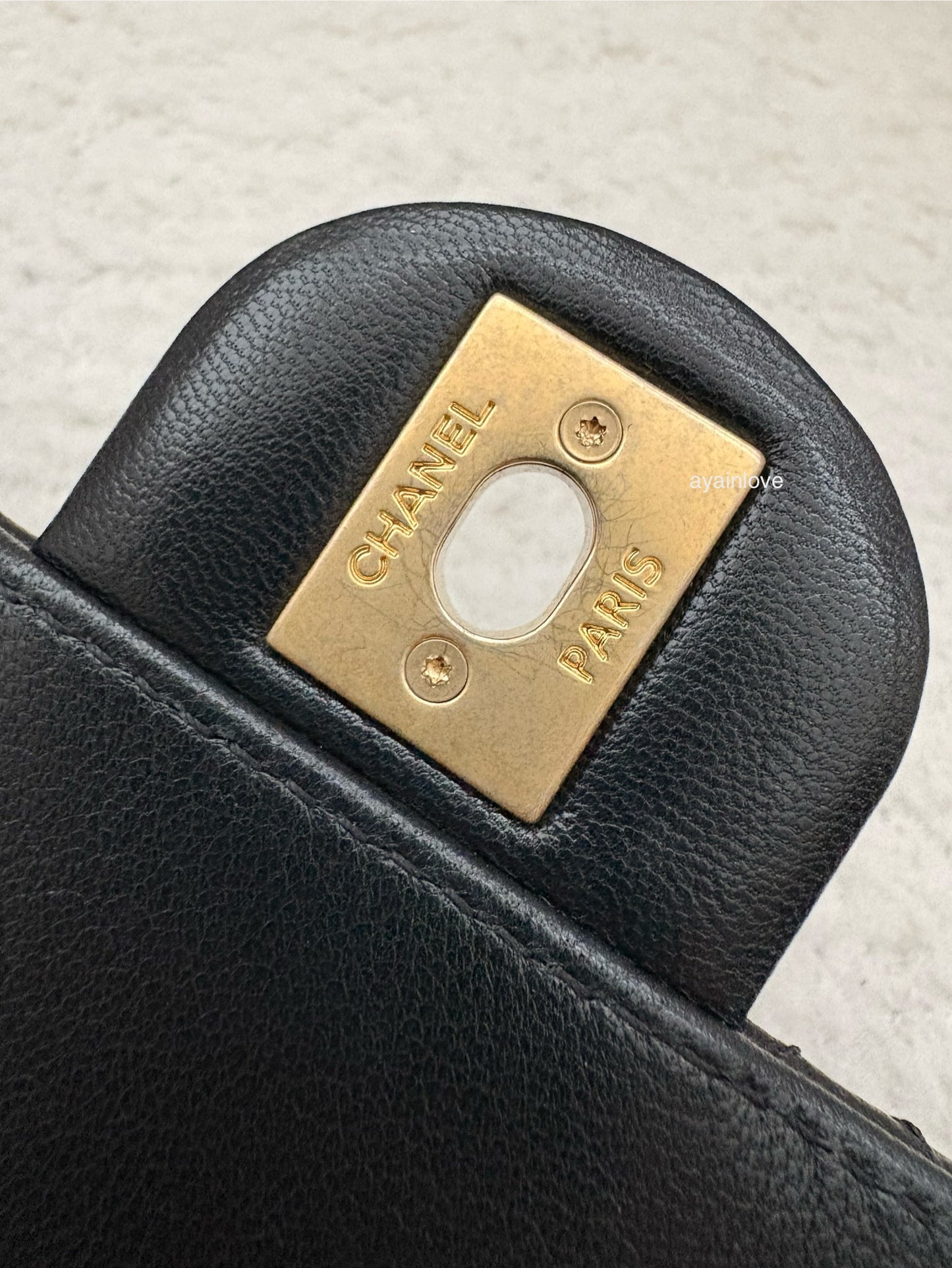 CHANEL 19S Chic Pearl Black Goatskin Flap Bag Gold Hardware