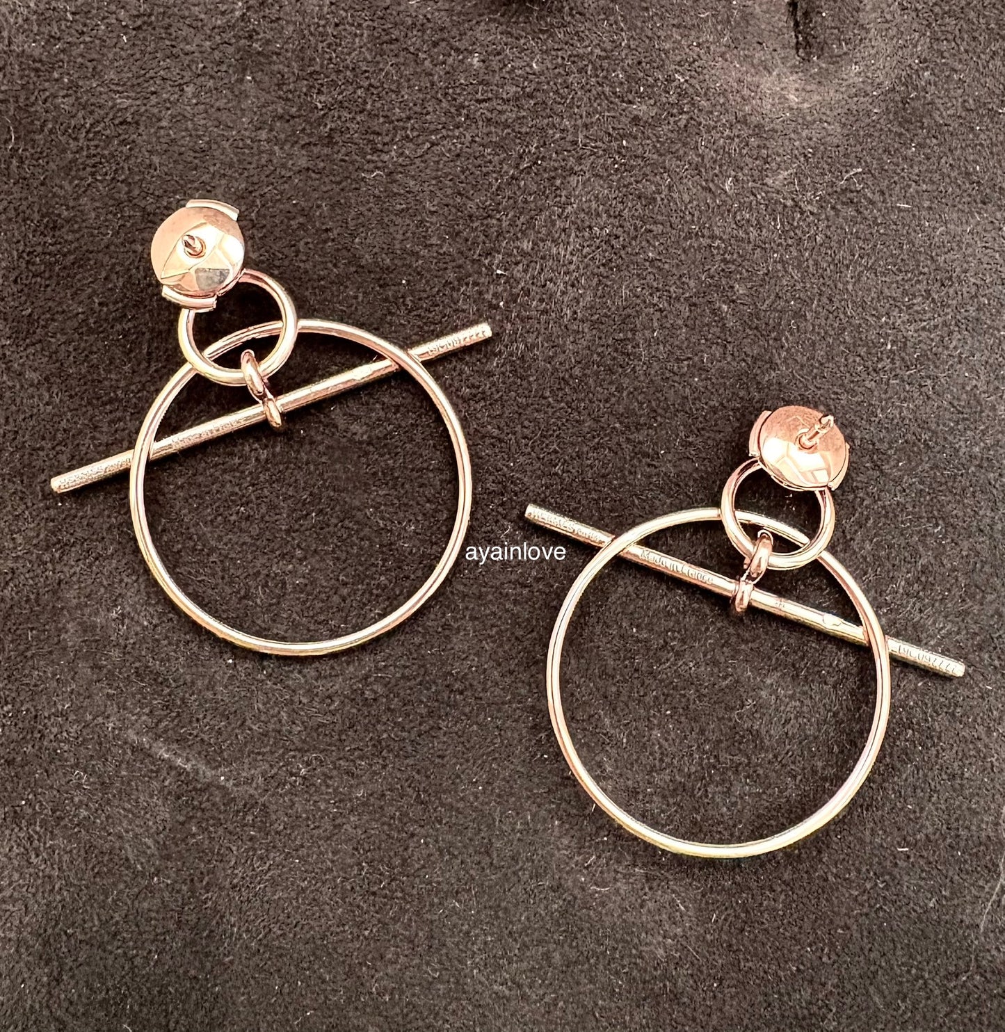 HERMES Loop Small 5 cm 18KT Rose Gold Earrings