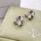 VAN CLEEF ARPELS VCA 18KT White Gold Guilloche Vintage Alhambra Earrings