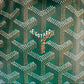 GOYARD Anjou Mini Green Goyardline Canvas/Calfskin Reversible Tote Bag
