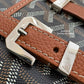 GOYARD Belvedere PM Goyardline Canvas/Calfskin Tan Black Messenger Bag Silver Hardware