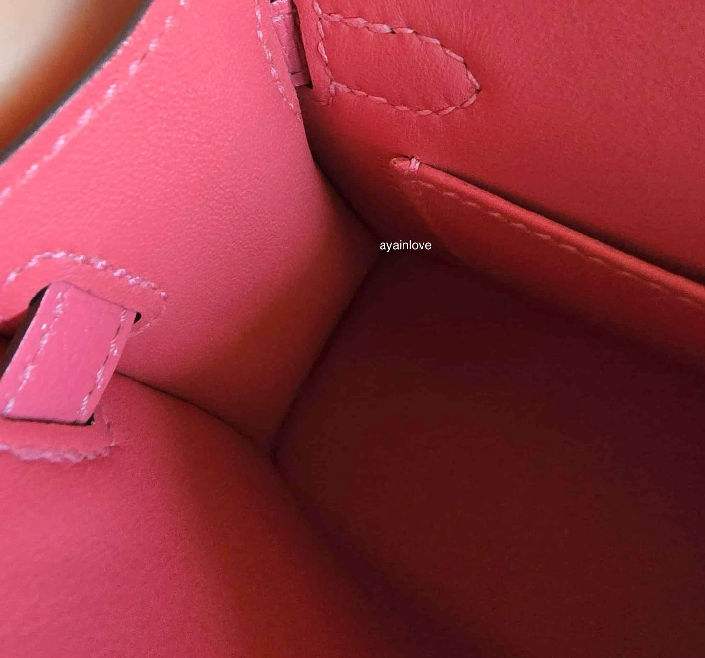 HERMES Mini Kelly 20 Pink Rose Lipstick Chèvre Mysore Palladium Hardware D Stamp