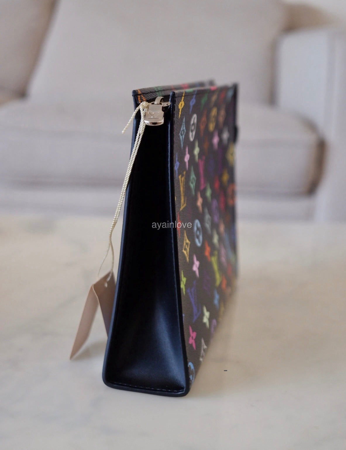 LOUIS VUITTON LV x TM Black Multicolour Rainbow Murakami Toiletry 26 Pouch