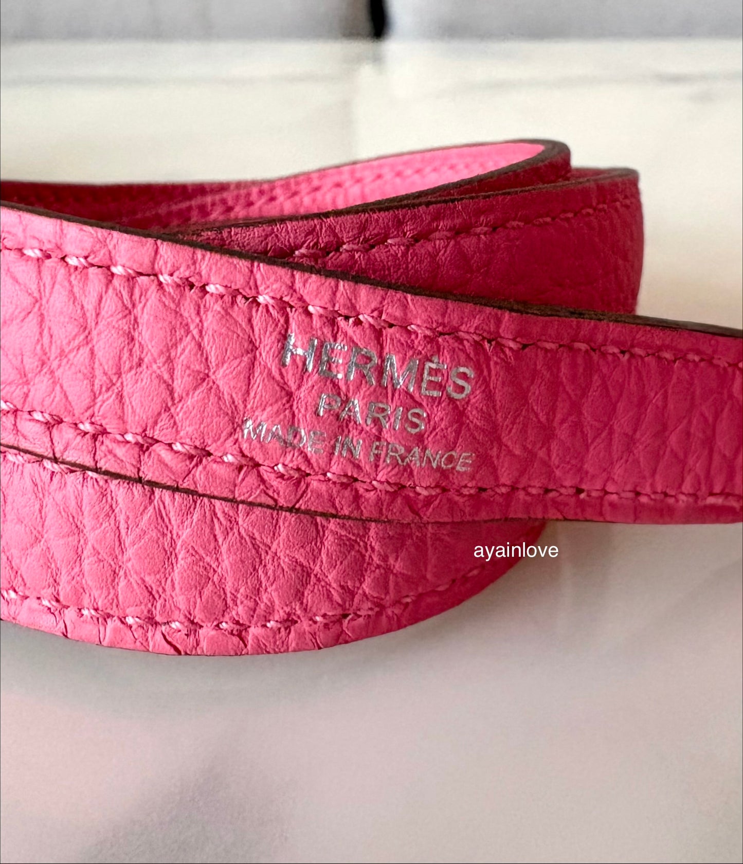 HERMES Kelly 35 Pink Rose Lipstick Togo Palladium Hardware Q Square Stamp