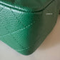 CHANEL Green Caviar Classic Quilted Rectangular Mini Flap Bag Ruthenium Hardware