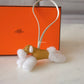 HERMES Budy Ecru/Paille/Craie Wool Leather Bag Charm K Stamp