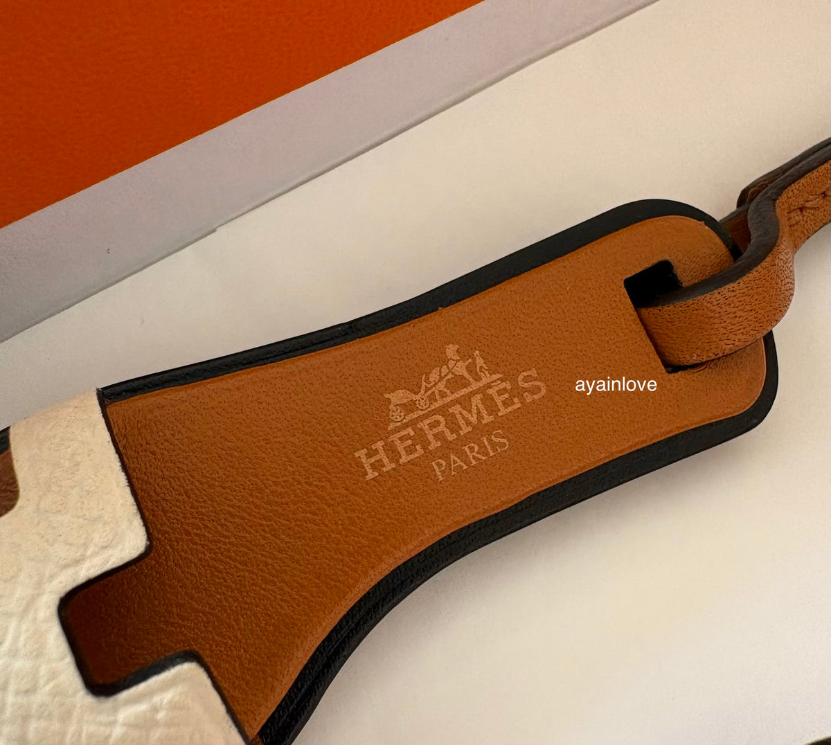 HERMES Oran Sandal Beige Brown Bag Charm