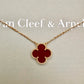 VAN CLEEF ARPELS VCA 18KT Yellow Gold Carnelian Vintage Alhambra Pendant Necklace