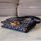 DIOR Montaigne 30 Blue Oblique Jacquard Medium Flap Bag Gold Hardware