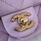CHANEL 24S Pink Lambskin Twin Pearls Quilted Mini Flap Bag Adjustable Gold Hardware