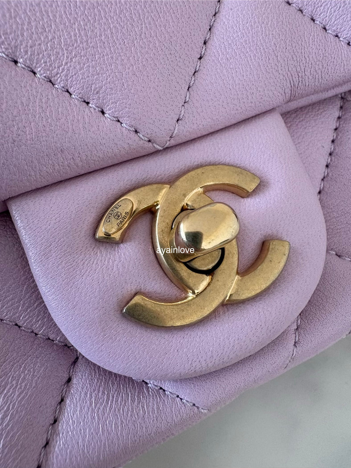 CHANEL 24S Pink Lambskin Twin Pearls Quilted Mini Flap Bag Adjustable Gold Hardware
