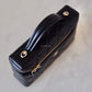 CHANEL 2025 Black Caviar Top Handle Flat Vanity on Chain Light Gold Hardware