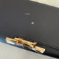 LOUIS VUITTON Black Calfskin Louise Pochette Clutch GM Bag