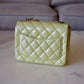CHANEL 23C Light Green Microchipped Classic Quilted Square Mini Flap Bag Light Gold Hardware