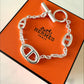 HERMES Farandole Sterling Silver Bracelet Size ST