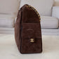 CHANEL 26C Dark Brown Suede Calfskin Medium 25 Bag Gold Hardware