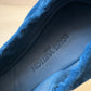 LOUIS VUITTON Blue Pompom Velvet Calfskin Flirty Ballet Flat Sz 38