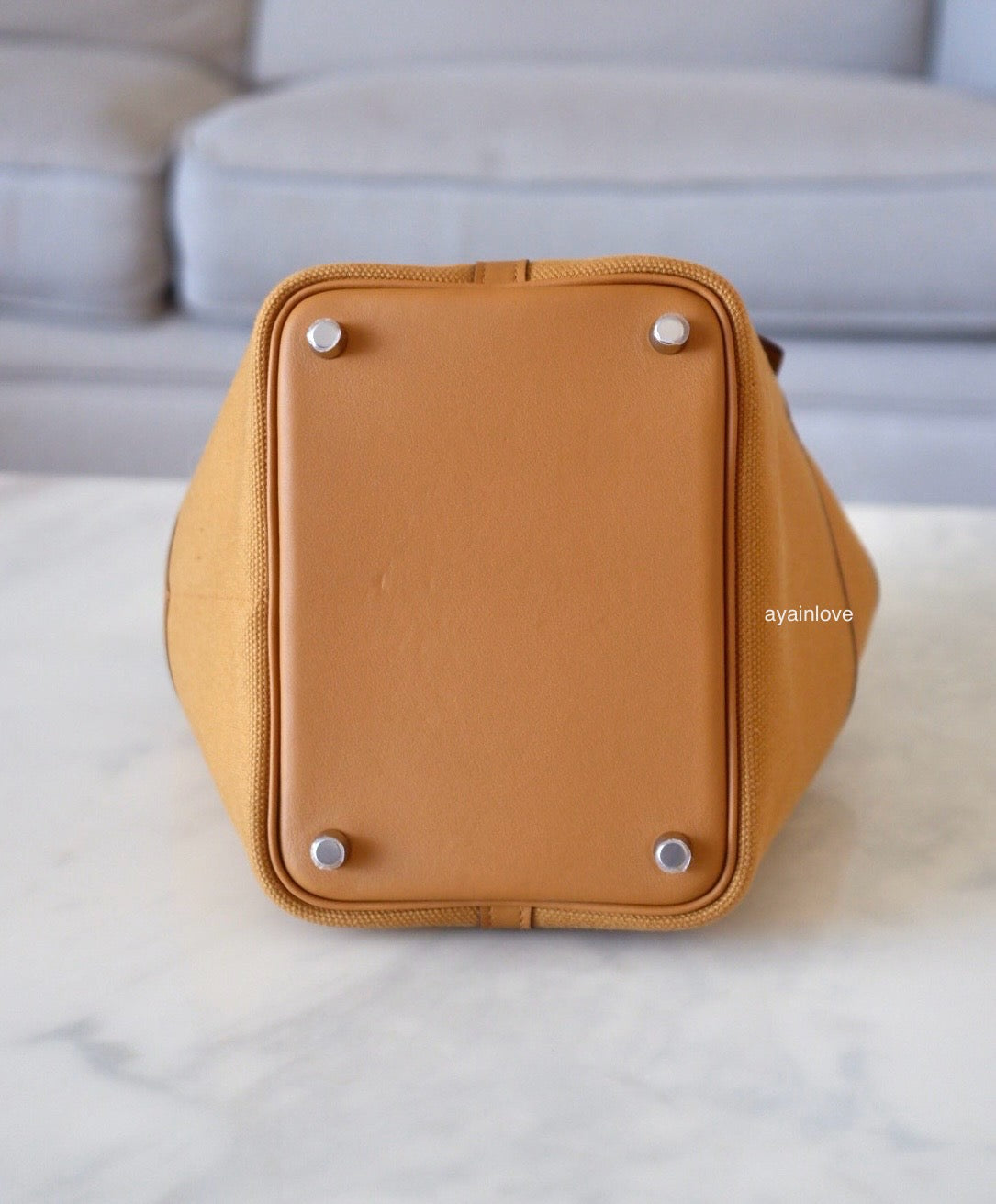 HERMES Picotin 18 Cargo Swift/Toile Canvas Sesame Palladium Hardware B Stamp