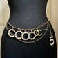 CHANEL 24S Pearl COCO No. 5 Adjustable Chain Belt Gold Hardware