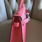 HERMES Mini Kelly 20 Pink Rose Lipstick Chèvre Mysore Palladium Hardware D Stamp