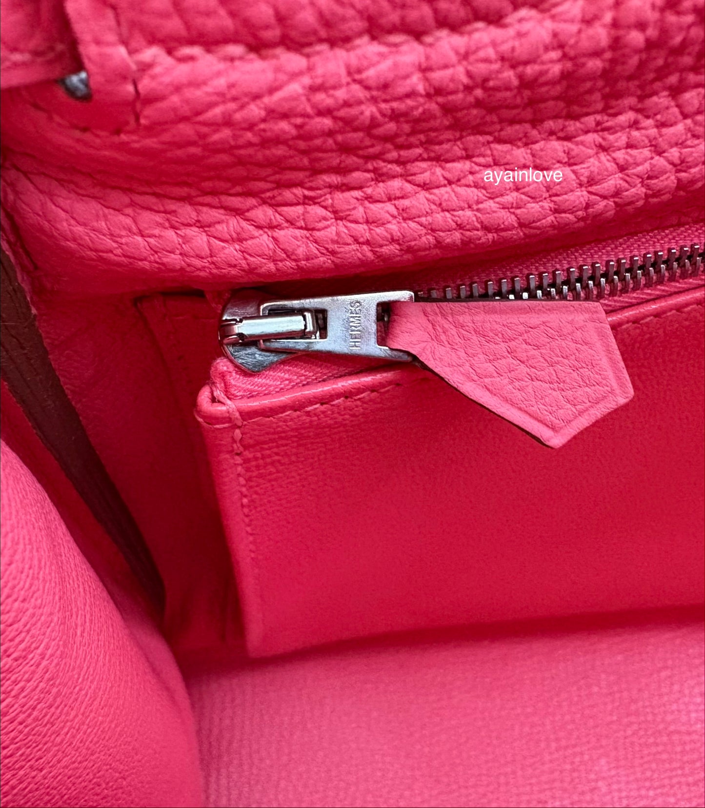 HERMES Kelly 35 Pink Rose Lipstick Togo Palladium Hardware Q Square Stamp