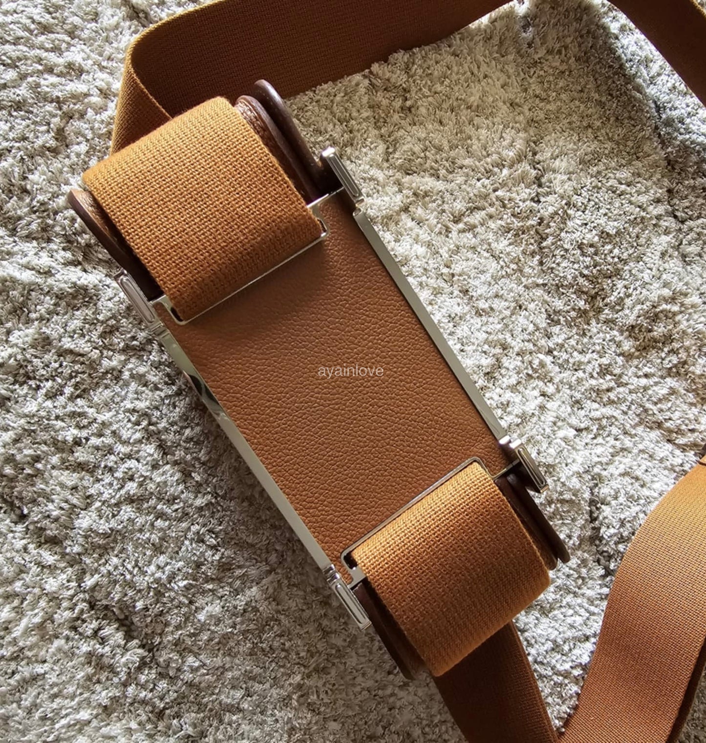 HERMES Geta Gold Evercolor Bag Palladium Hardware W Stamp