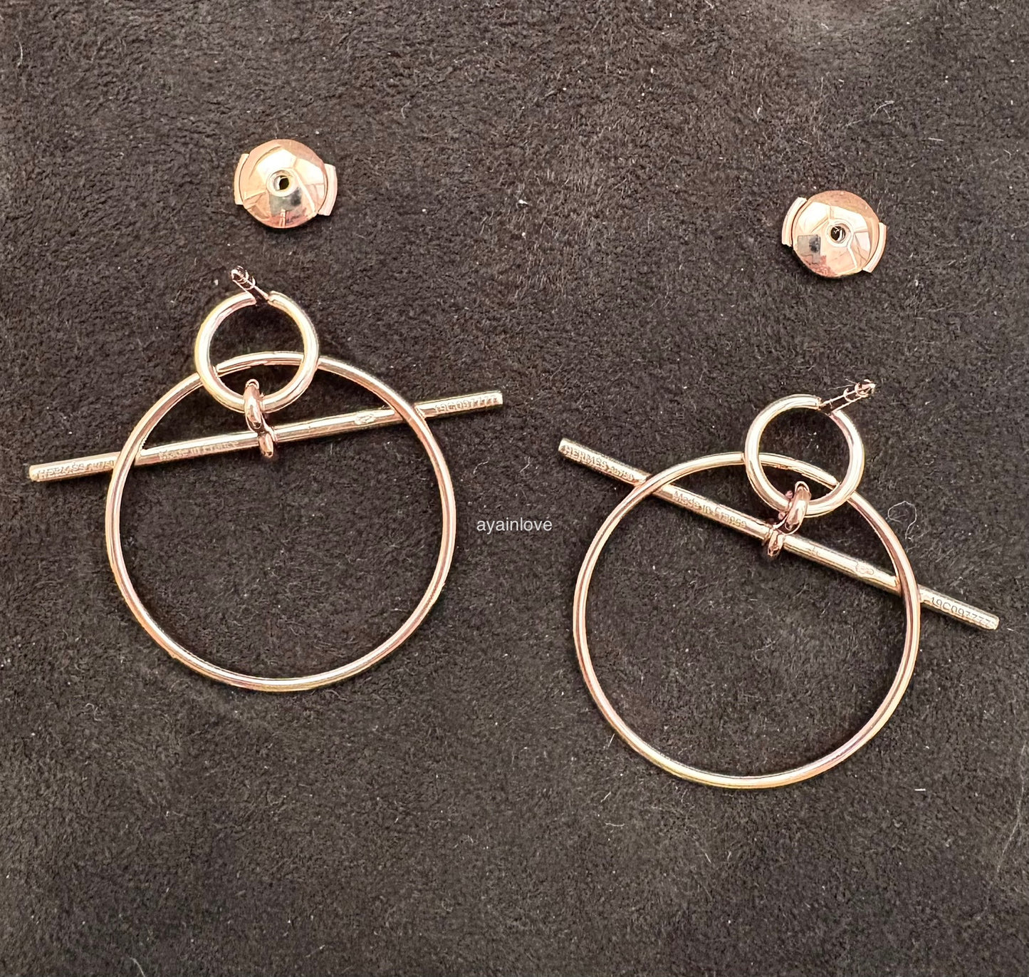 HERMES Loop Small 5 cm 18KT Rose Gold Earrings