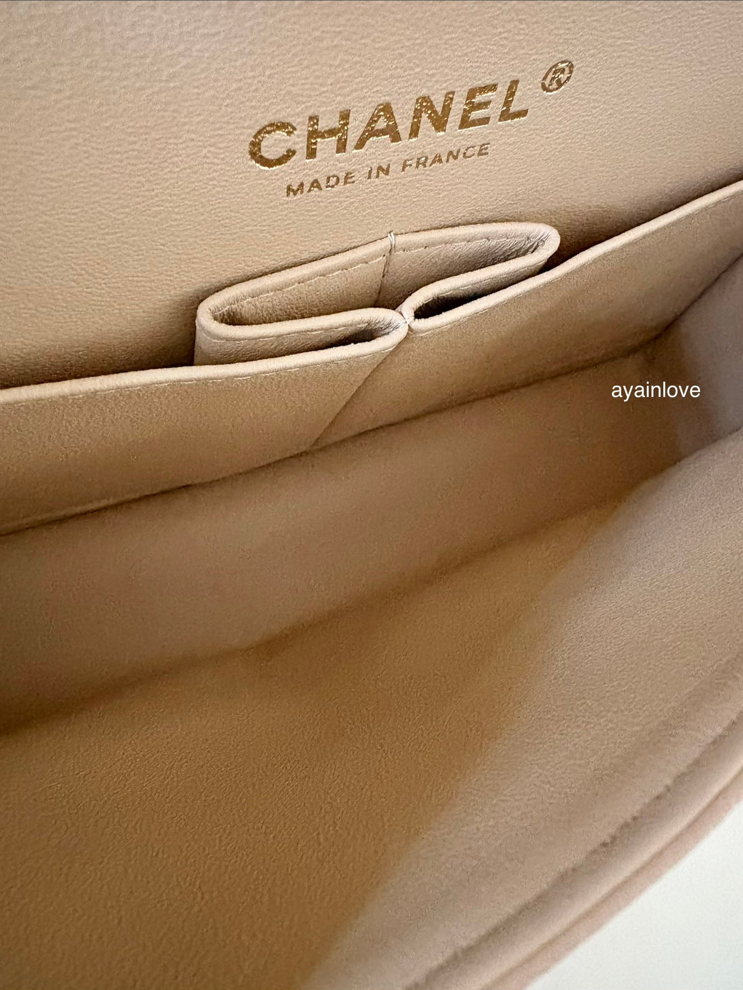 CHANEL Beige Clair Caviar Small Classic Flap Bag Gold Hardware