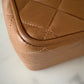 CHANEL Vintage Dark Beige Quilted Jumbo Classic Single Flap Oversized CC Bag 24KT Gold Plated Hardware Series 3