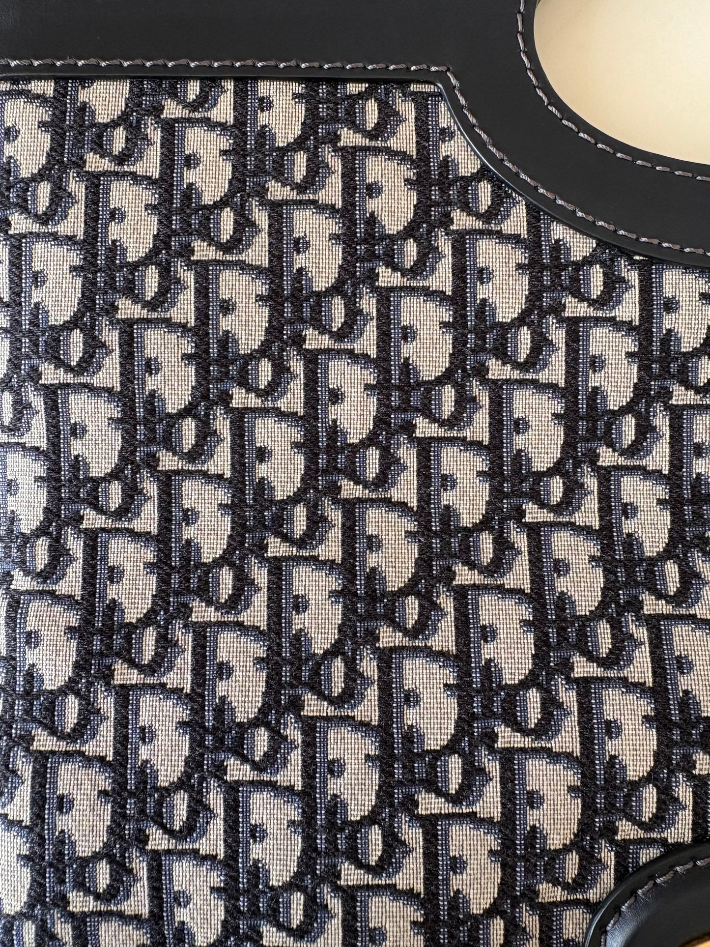 DIOR Blue Oblique Jacquard Fold Over Clutch Bag