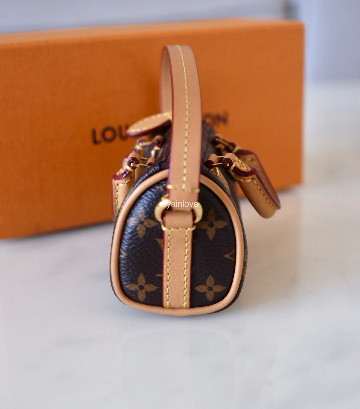 LOUIS VUITTON LV Micro Speedy Monogram Bag Charm