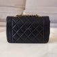 CHANEL Vintage Black Quilted Lambskin Small Diana Flap Bag 24KT Gold Plated Hardware Series 3