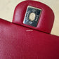 CHANEL 17B Red Caviar Quilted Classic Rectangular Mini Silver Hardware