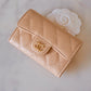 CHANEL Classic Beige Clair Caviar Small Snap Card Holder Gold Hardware