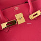 HERMES Birkin 35 Togo Rouge Pivoine Gold Hardware R Stamp