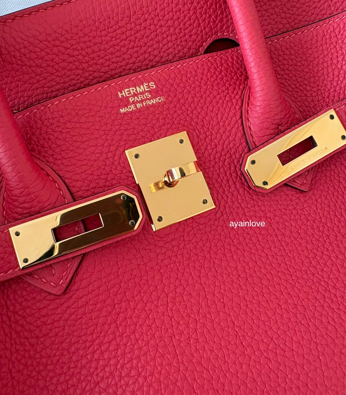 HERMES Birkin 35 Togo Rouge Pivoine Gold Hardware R Stamp