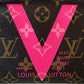 LV LOUIS VUITTON Limited Edition Pink V Voyage Grenade Monogram Cosmetic Pouch