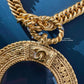 CHANEL Vintage CC Round Eyeglass Pendant Necklace 24KT Gold Plated Hardware