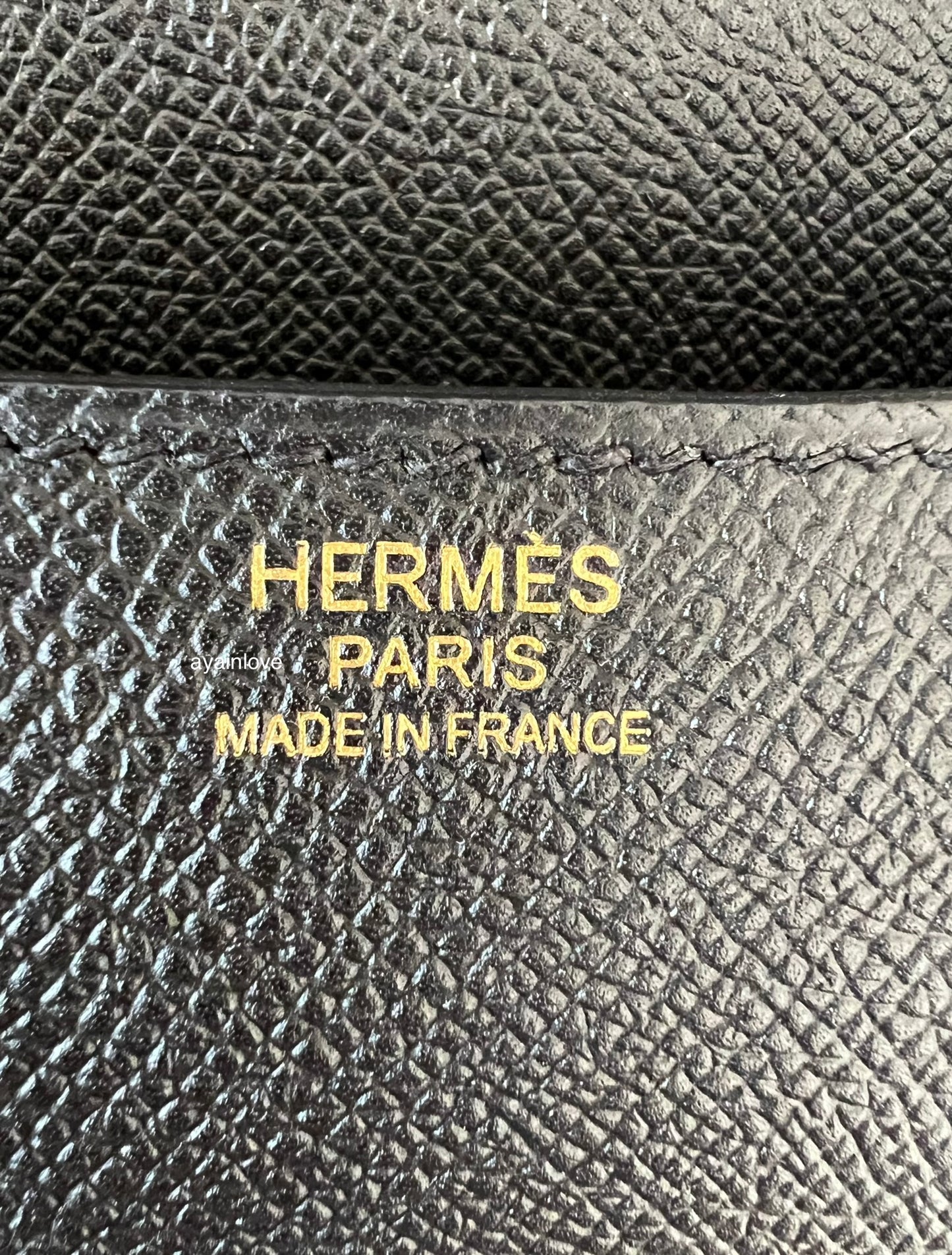 HERMES Constance 24 Noir Black Epsom Rose Gold Hardware D Stamp