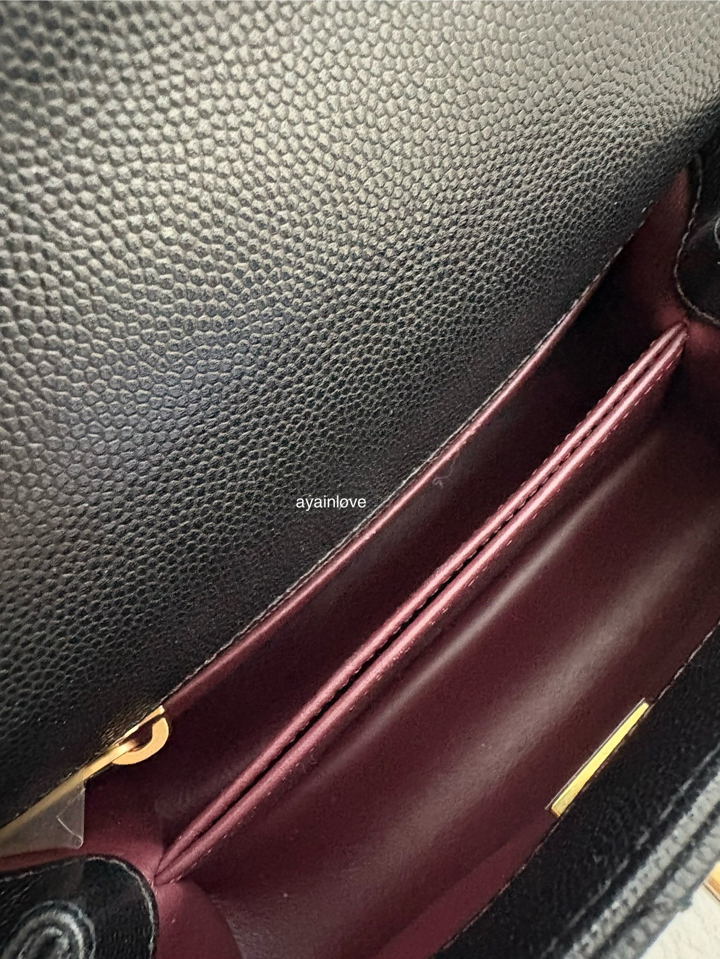 CHANEL Black Caviar Coco Chain Leather Handle Mini 19cm *Microchipped* Brushed Gold Hardware