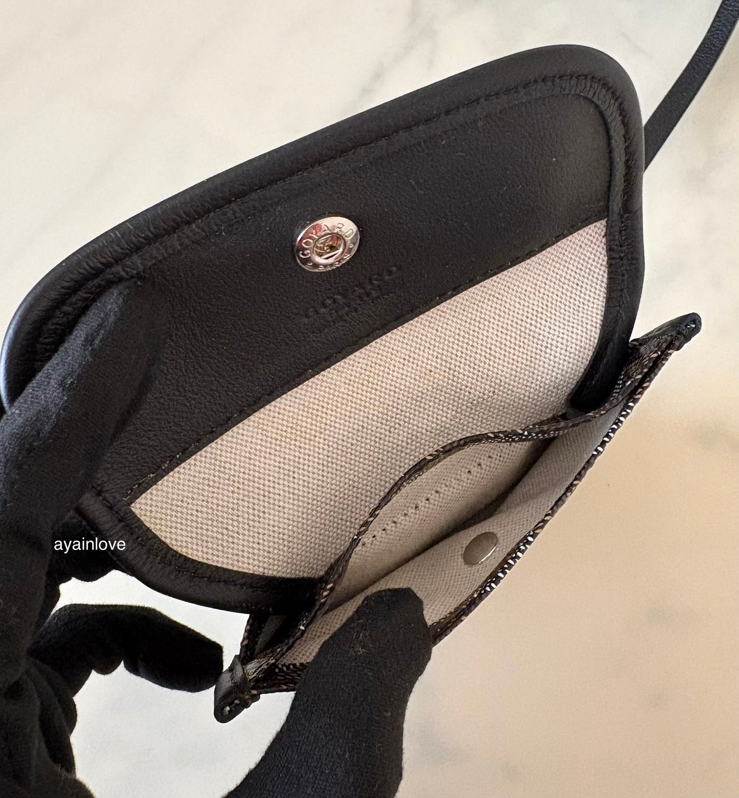 GOYARD Anjou Mini Goyardline Canvas/Calfskin Reversible Tote Bag