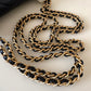 CHANEL 24S Black Lambskin Twin Pearls Quilted Mini Flap Bag Adjustable Gold Hardware