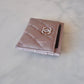 CHANEL 19S Iridescent Beige Oversized Pearly CC Flat Card Holder